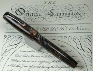 Balladeer in Copper Ore Lava Lamp #30 alumilite and Black Ebonite, with 2 nibs!