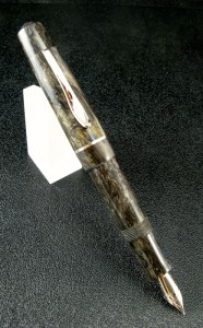 Master Scrivener in Midnight Forest alumilite with Sterling Silver Cap Band