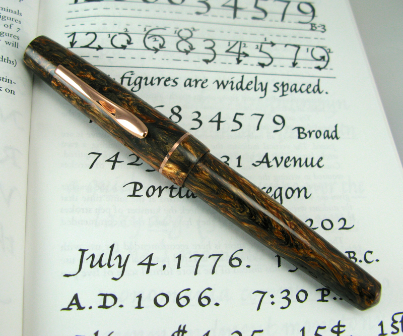 Master Scrivener in Elven Wood alumilite with Copper Clip and Cap Band