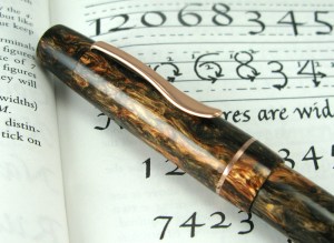 Master Scrivener in Elven Wood alumilite with Copper Band and Clip