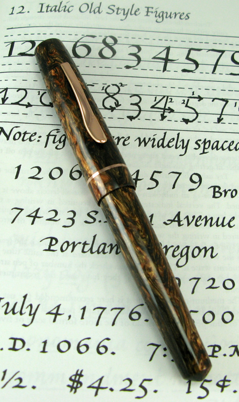 Master Scrivener in Elven Wood alumilite with Copper clip and bnads