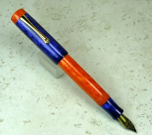 Exemplar in Orange Satin Silk & Purple Satin Silk Alumilite (Medium)