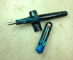 Idyll in Blue Nebula Alumilite, Esterbrook Nib Section, Dragon Roll Stopper (Small)