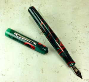 Master Scrivener in Red Whirl Acrylic from Conway Stewart - Medium