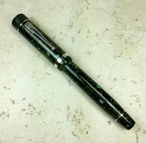 Churchillized Epic in Classic Green acrylic & Black Japanese Ebonite