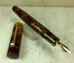 Epic in Illuminated Amber Tortoise w/ Bronze Clip - Large