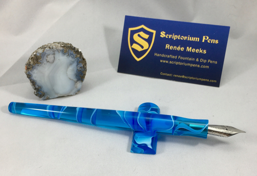 Straight Literati Dip Pen in Topaz Water Acrylic