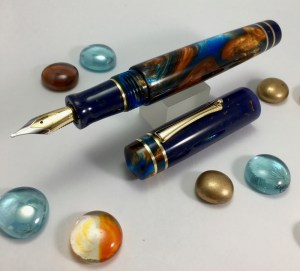 Idyll in Mineral Sea Lava Explosion and Conway Stewart Blue Lapis - Oversized