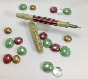 Master Scrivener in Pistachio Creme &amp; Red Stripe - Small