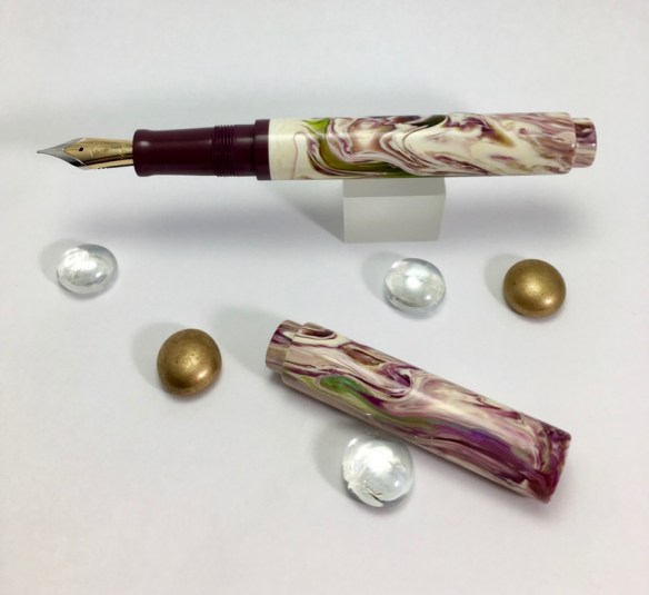 Scroll in Water Lily Koi Alumilite & Blackberry Ebonite - Small