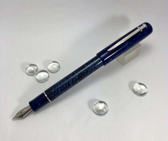 Custom style in Parker Blue Lizard Celluloid & CS Blue Stardust - Medium