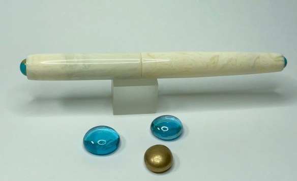 Illuminaire in Ivory Lucite with American Mined™ Gold Canyon Turquoise™ Cabochons - Small