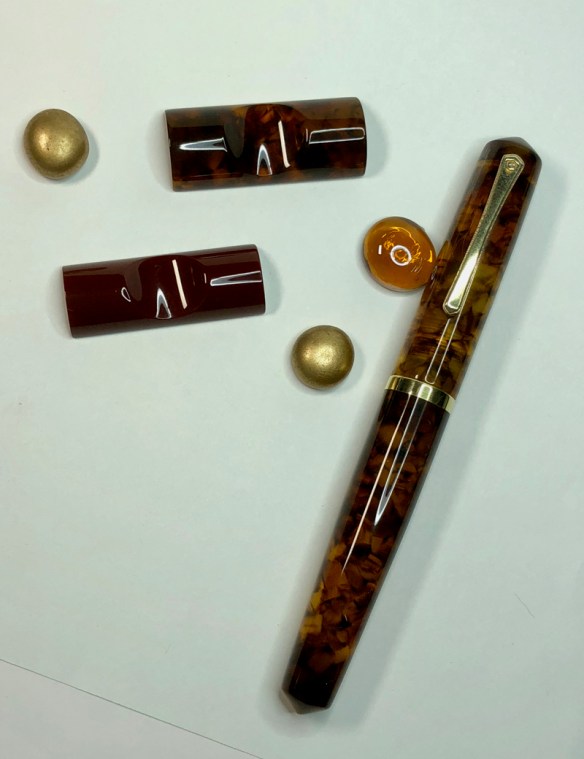 Idyll in Illuminated Amber Tortoise & Urushi Red - Medium