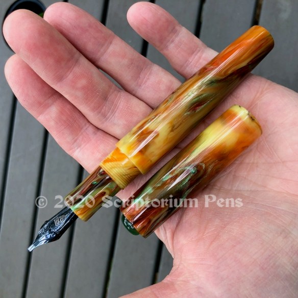 Illuminaire in Dupras Dark Mango Chutney, with Lake County Fire Opal and Nephrite Jade Cabochons