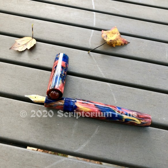 Illuminaire in Dupras Hawaiian Fire with Carnelian Cabochons - Large