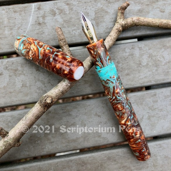 Bard in Ancient Bronze with Copper Bands - Large