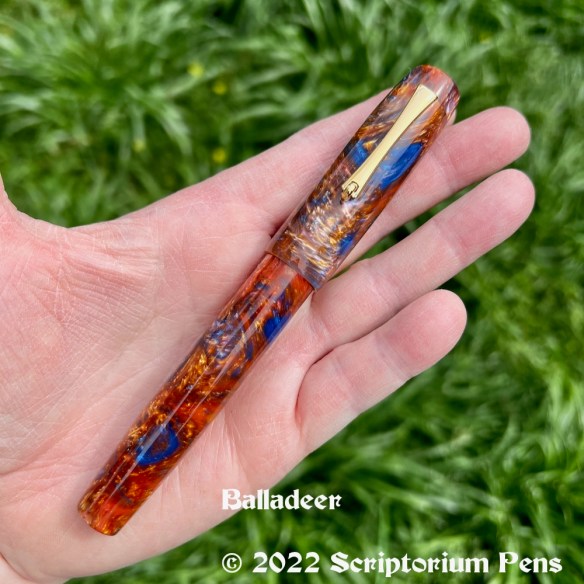Balladeer in Serendipity Lava Explosion with Bock #8 18k Nib& Virage Clip - Large