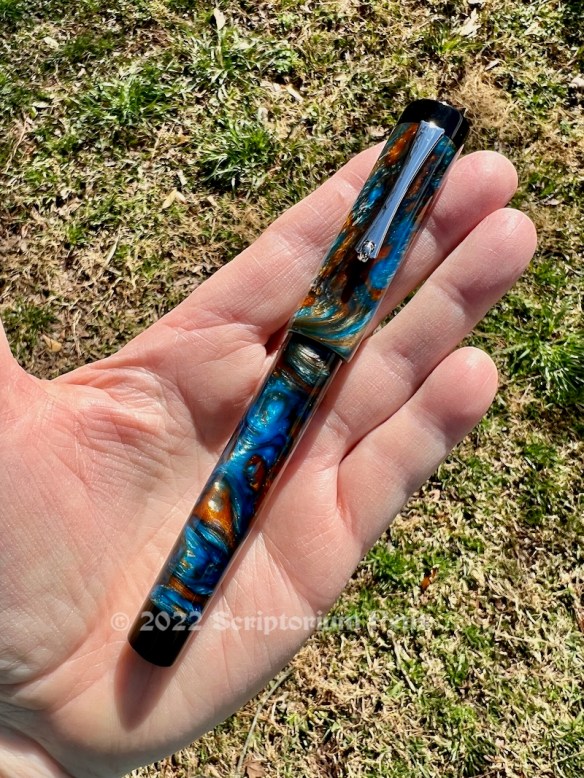 Chronicler in Mineral Sea Lava Explosion & Black Ebonite with Virage Chrome Clip - Medium