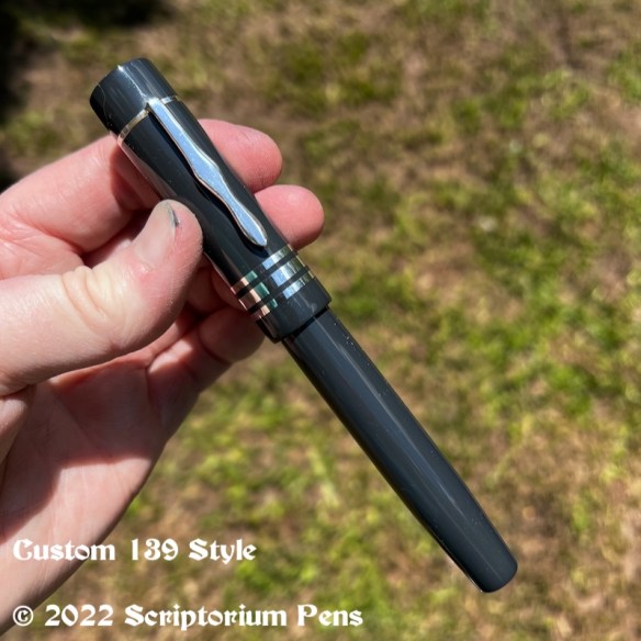 Custom MB 139 Style in SEM Dark Grey Ebonite - Medium