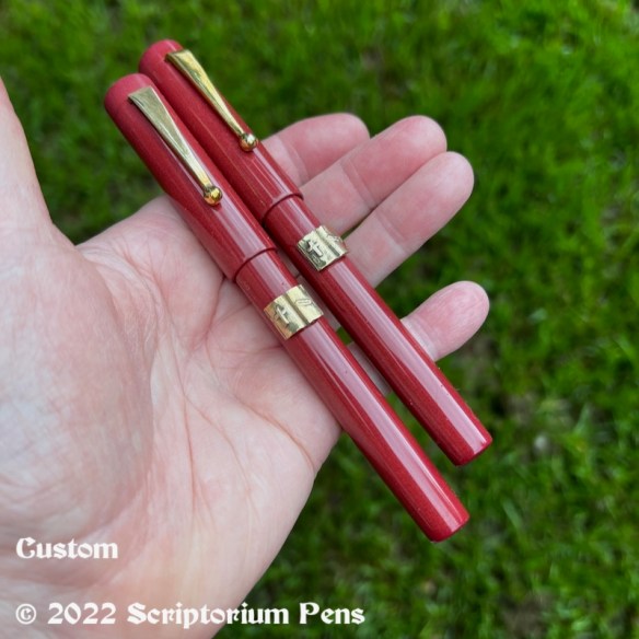 Custom in Nikko Red Ebonite with Open Bible &amp; Exclamation Clip in Brass - Small