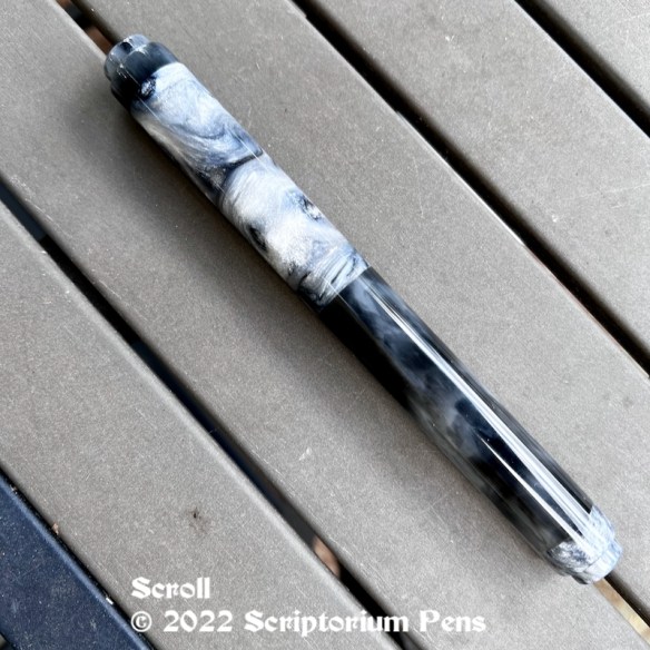 Scroll in Dupras Fog and Shadows and Black Pearl Swirl Lava - Oversized and Extended