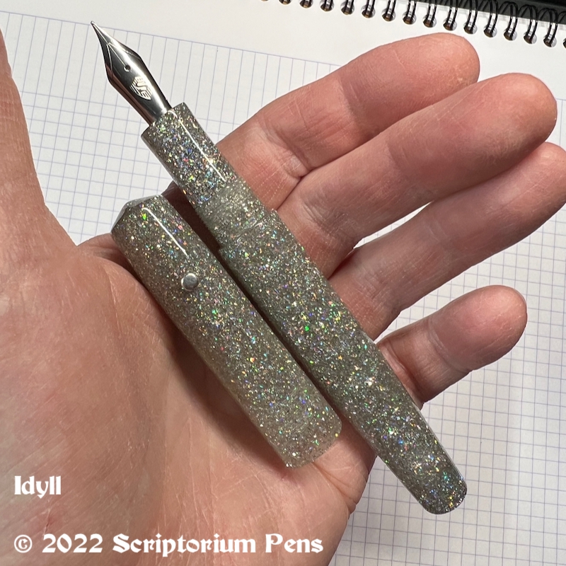 Idyll in DiamondCast Moissanite with Silver Iota Rollstop - Small