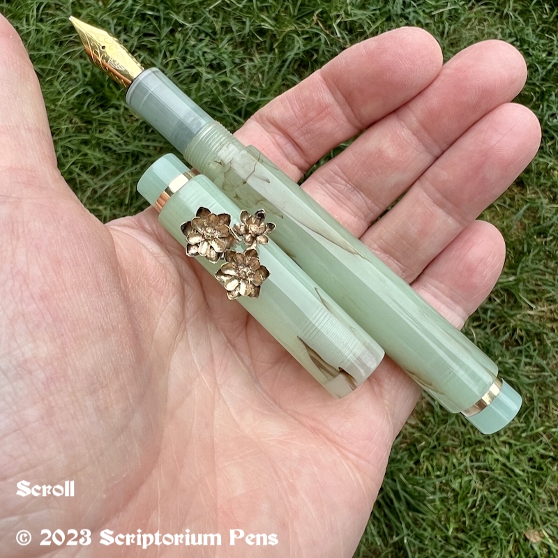 Scroll in Sea Turtle with Lotus Flower Rollstop